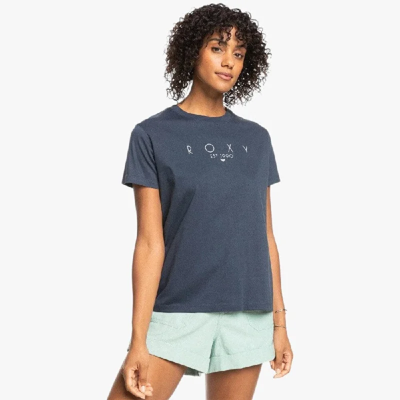 Roxy Womens Ocean Road A Short Sleeve Tee Mood Indigo