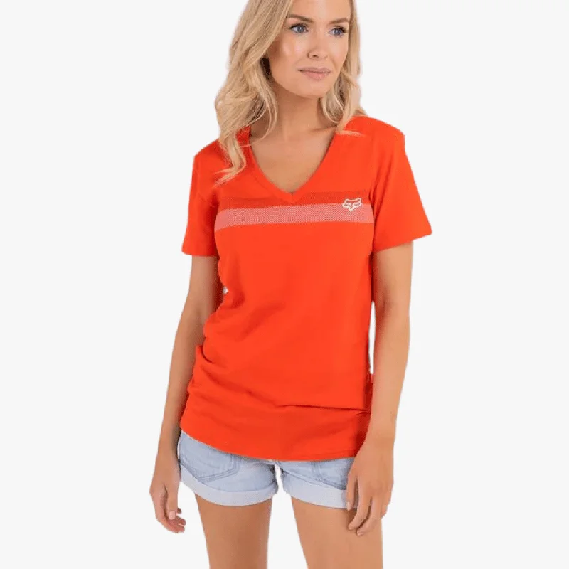 Fox Womens Effekt V Neck Short Sleeve Tee Flame Red