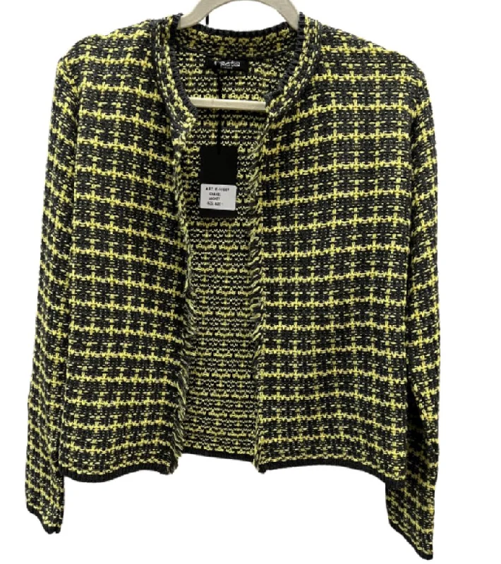 Tweed houndstooth cardigan knit