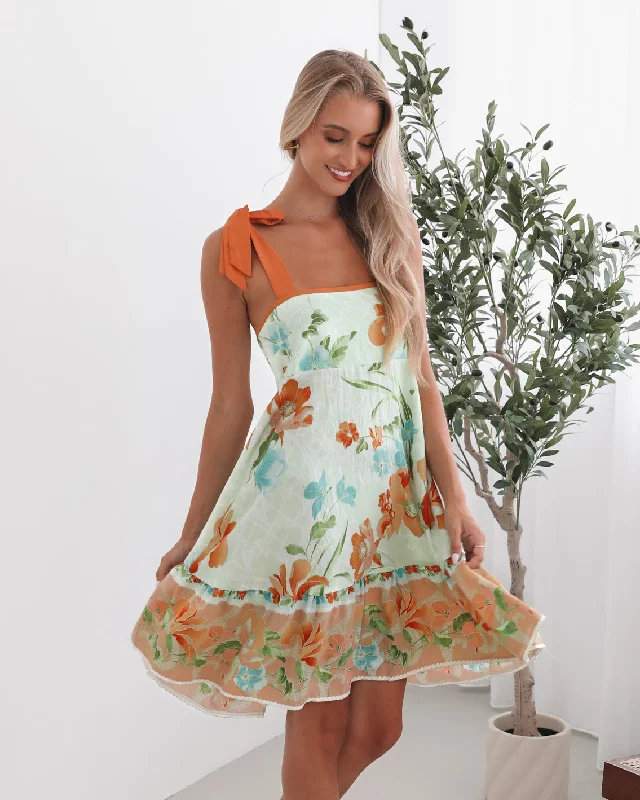 Matilde Dress - Green Floral