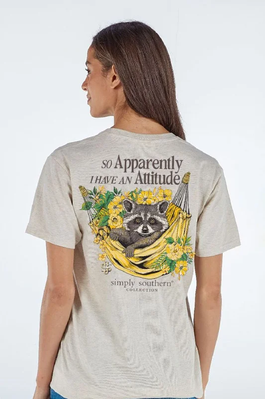 Simply Southern Attitude T-Shirt for Women in Oat Heather | SS-ATTITUDE-OATHTHR