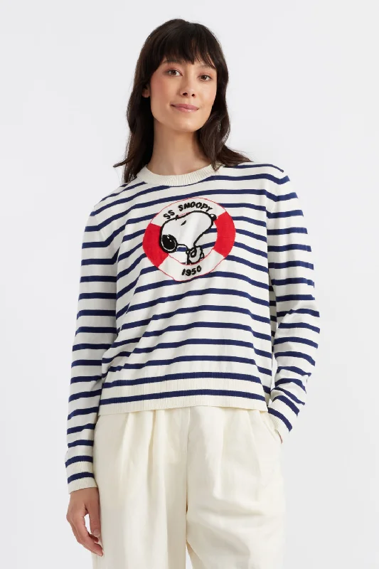 Blue Cotton Snoopy Nautical Sweater