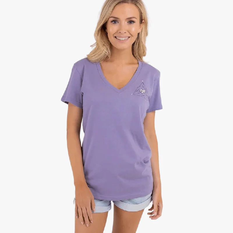 Fox Womens Still In V Neck Short Sleeve Tee Lilac