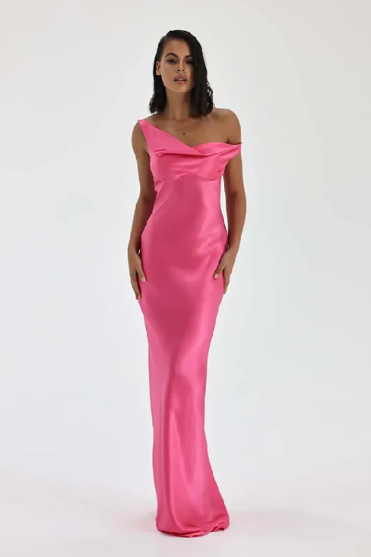 Monika Gown Neon Pink