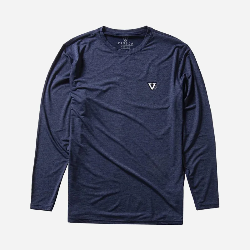 Vissla Mens Twisted Eco Long Sleeve T-Shirt - Dark Navy Heather