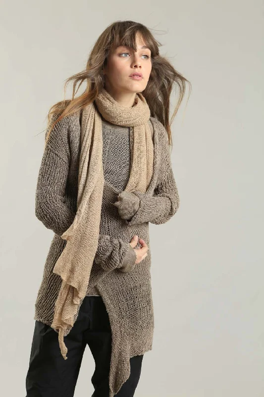 Handmade Dark Taupe Camel Prevo Cardigan