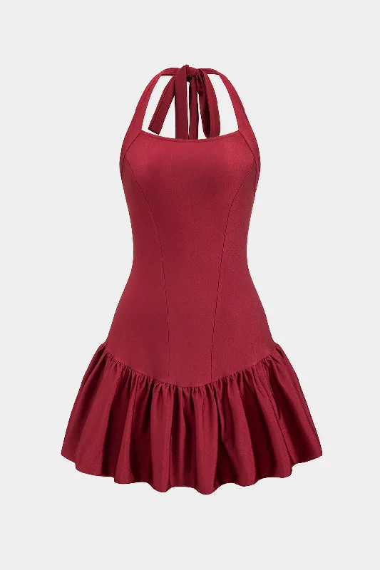 Tie-Up Backless Sleeveless Mini Dress