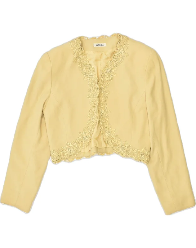 RALPH BAKER Womens Bolero Jacket UK 14 Medium Yellow