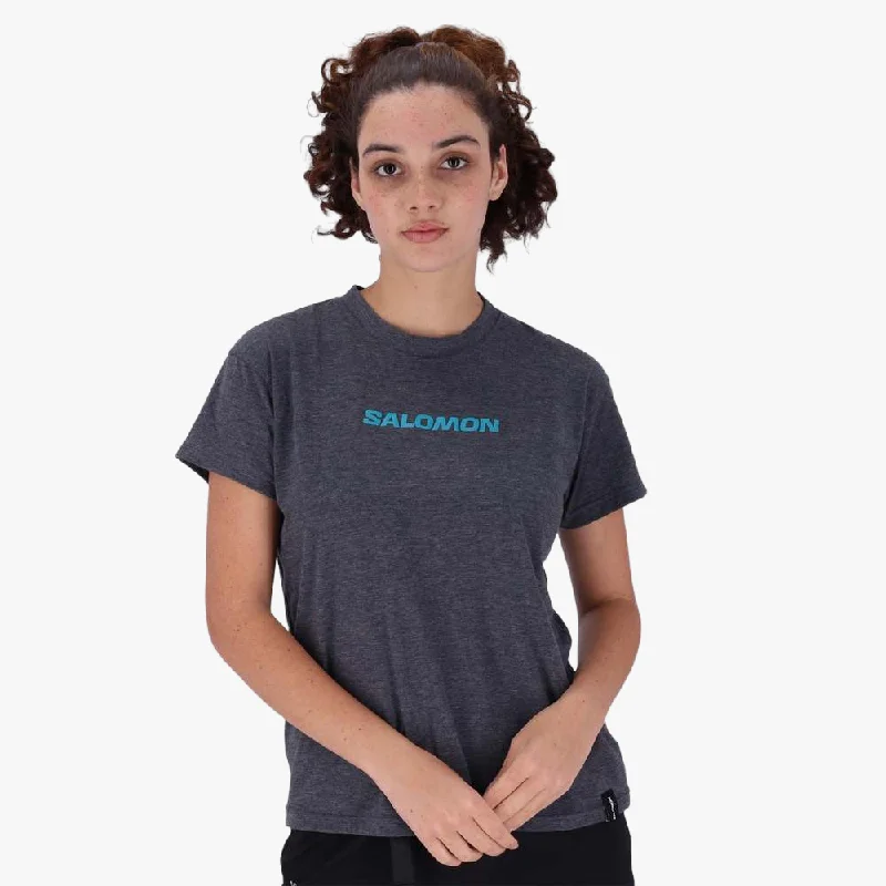 Salomon Womens Core Logo Short Sleeve Tee Black Mel