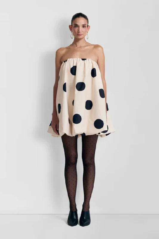 Gaia Bubble Dress Creme Spot