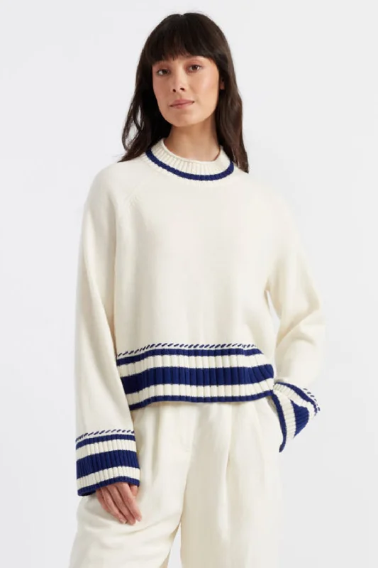 Cream Wool-Cashmere Guernsey Sweater