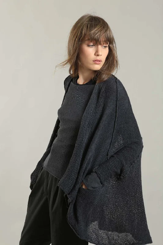 Oversized T Light Charcoal Sweater with Pockets