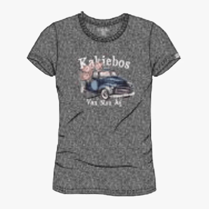 Kakiebos Womens Classic Fit Short Sleeve Tee Charcoal Melange