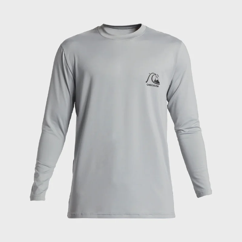 Quiksilver Mens DNA Bubble Logo Long Sleeve UPF 50 Surf T-shirt - Quarry