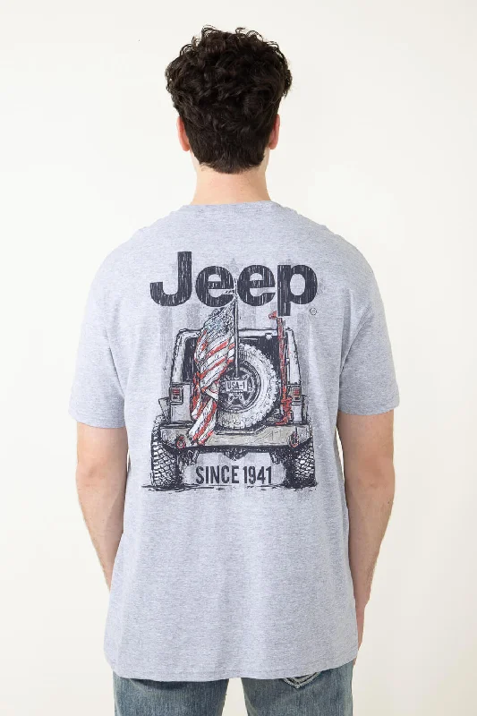 Jeep USA T-Shirt in Heather Grey | 2824-HEATHERGREY