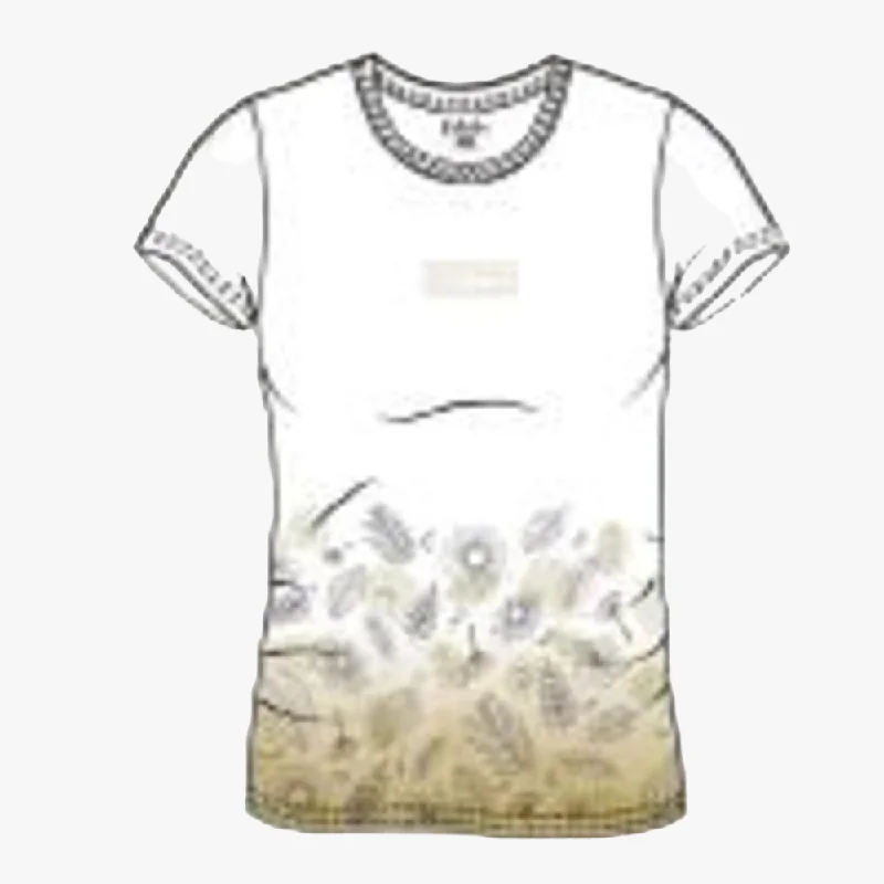 Kakiebos Womens Classic Fit Short Sleeve Tee White Dusty Gold