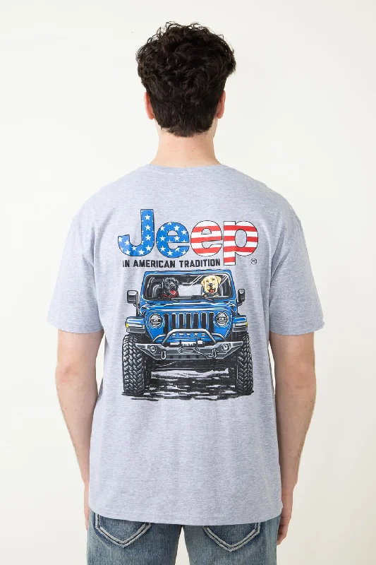 Jeep USA Labs T-Shirt in Heather Grey | 3074-HEATHERGREY