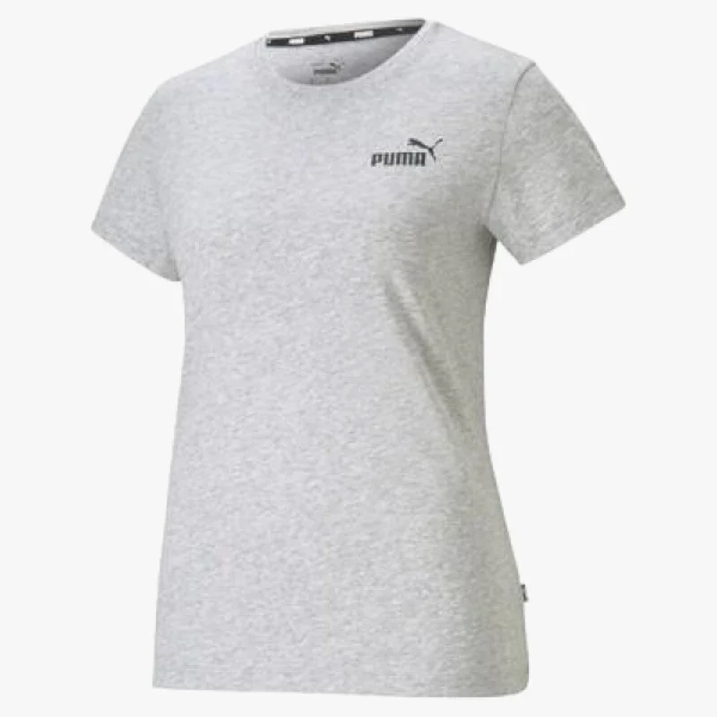 Puma Womens Ess Small Logo Short Sleeve Tee Light Gray