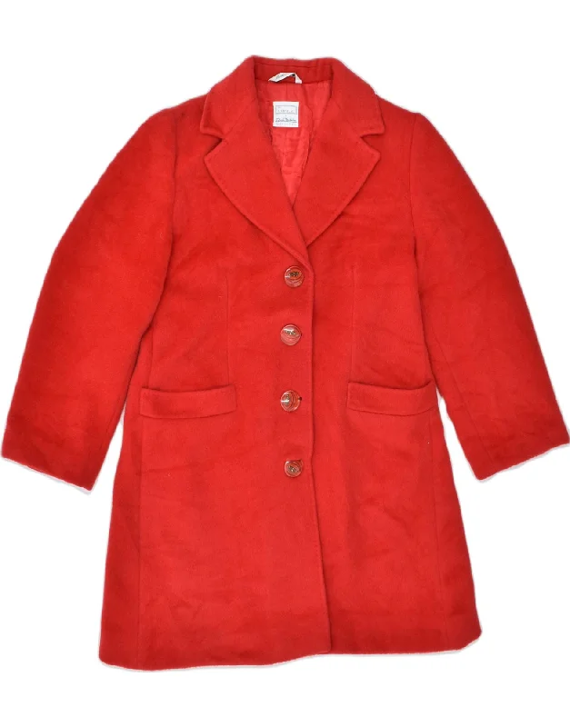 RENATO BALESTRA Womens Overcoat IT 46 Large Red Virgin Wool