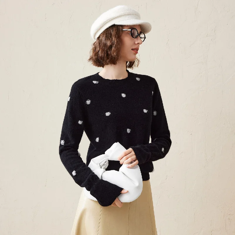 100% Cashmere Cozy Polka Dot Sweater