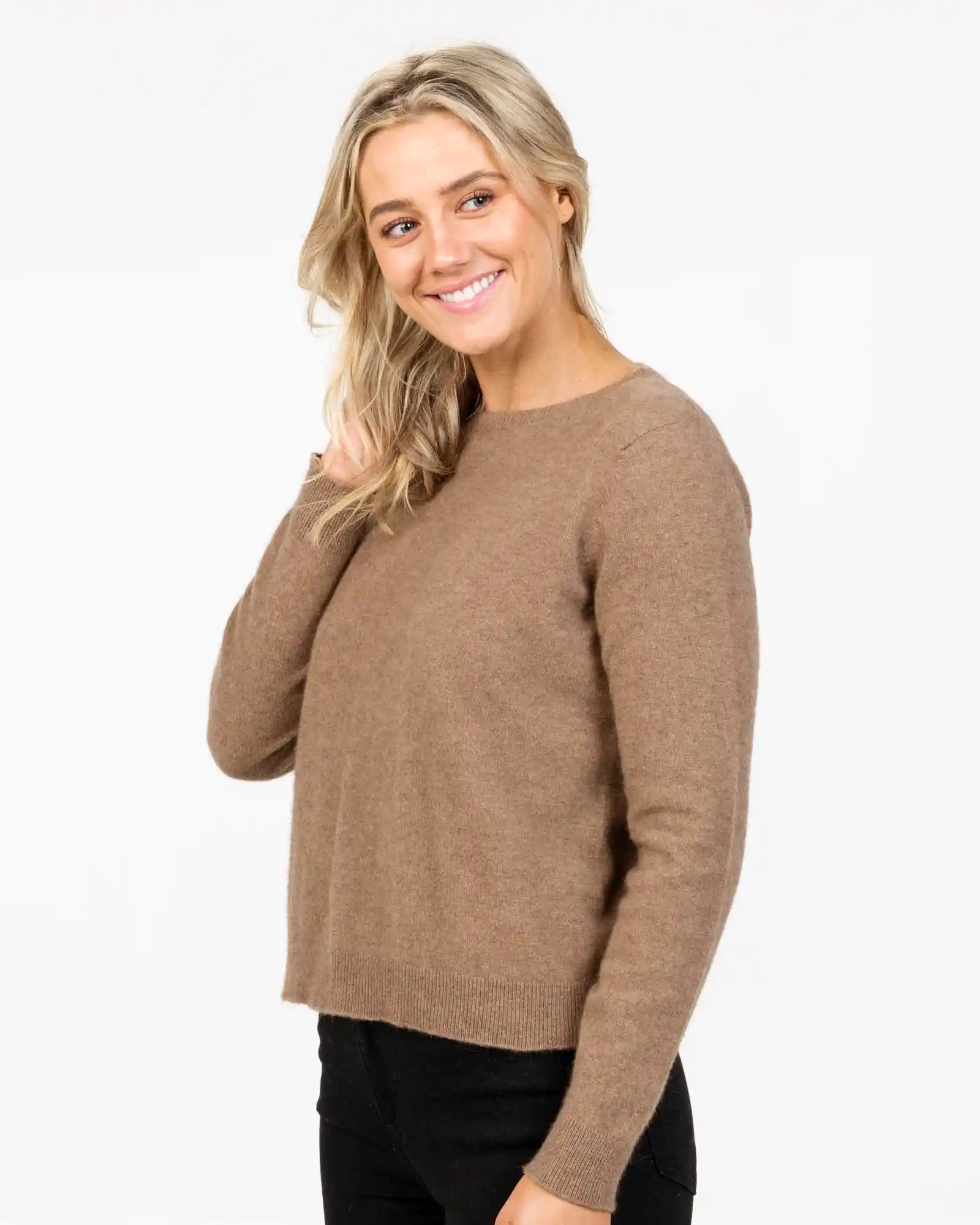 Mink Women's Cropped Crew Neck Sweater - NB870