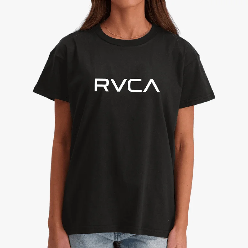 Rvca Womens Big Rvca Short Sleeve Tee Black