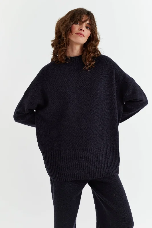 Navy Cashmere Comfort Sweater