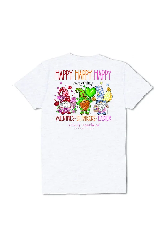 Simply Southern Plus Size Happy Everything T-Shirt for Women in Ash Gray | EXT-SS-HAPPY-ASHGRY