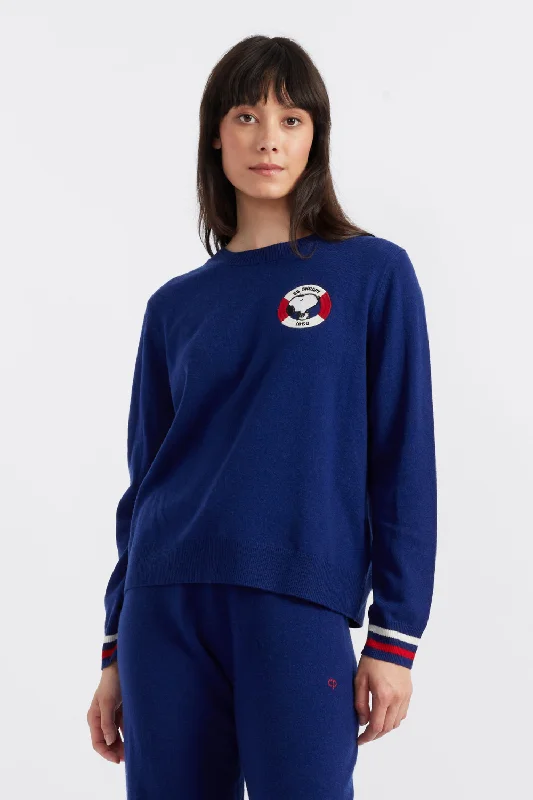 Blue Wool-Cashmere Snoopy Nautical Sweater