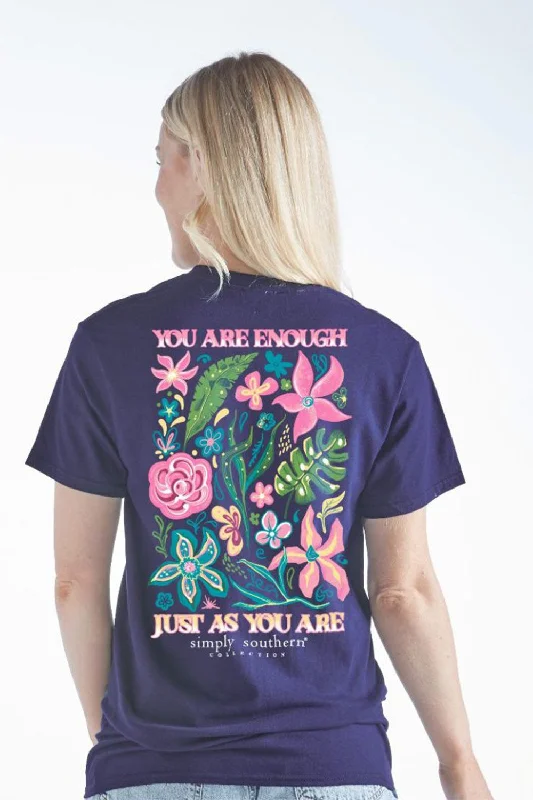 Simply Southern You Are Enough T-Shirt for Women in Navy | SS-ENOUGH-HTHRNVY