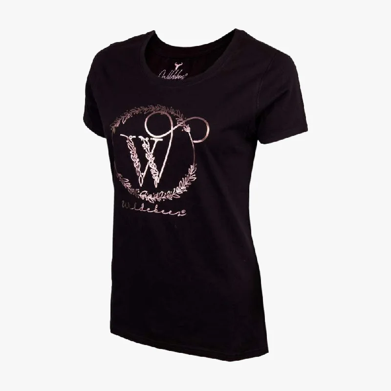 Wildebees Womens Infinity Foil Short Sleeve Tee Black