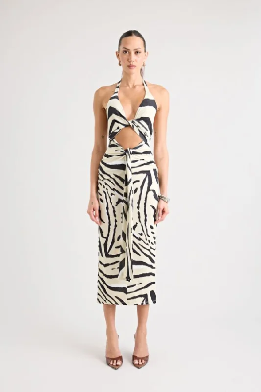 Toca Tie Up Dress Zebra