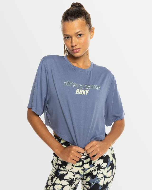 Womens Beach Bound Short Sleeve Cropped T-Shirt