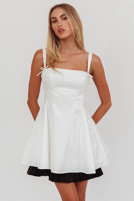 Night Rider Fit And Flare Mini Dress White