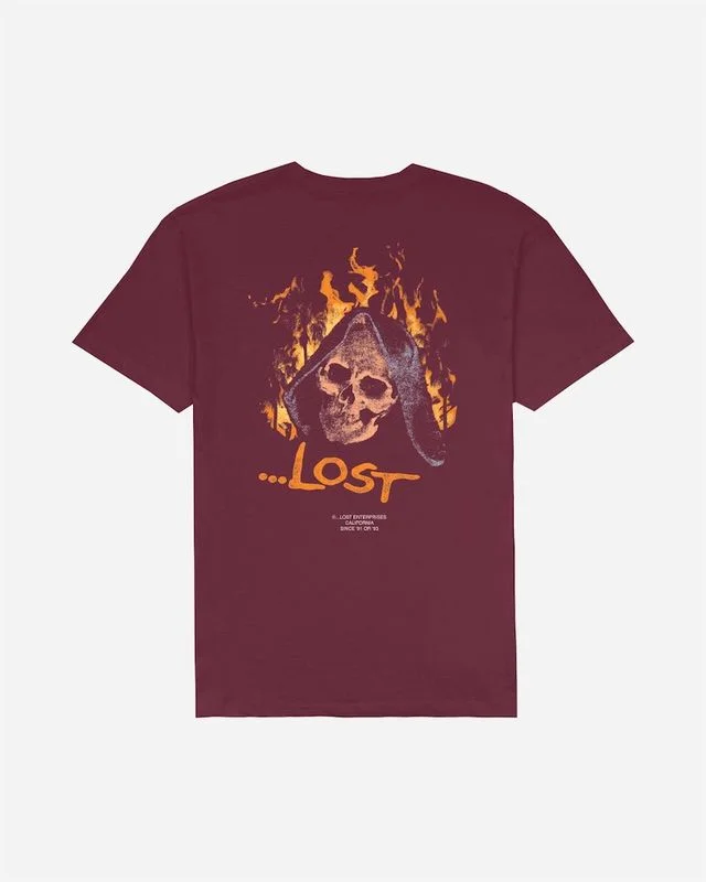 Lost Mens Everything's Fine T-Shirt - Maroon